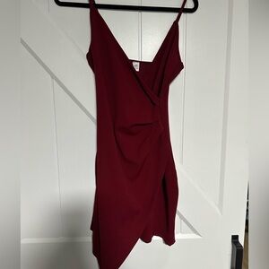 Elegant Burgundy Wrap Dress